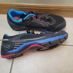 Shimano Black and Blue Cycling Shoes